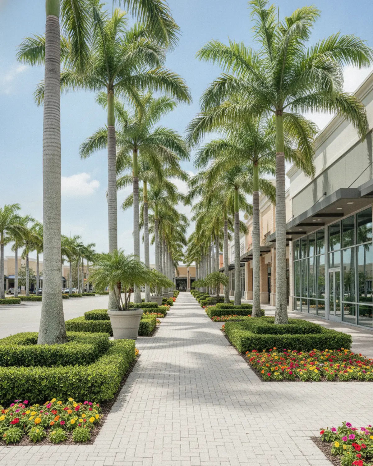 Pressure-cleaned retail plaza by GRC Services